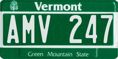 VT license plate AMV247