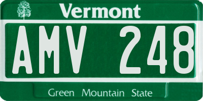 VT license plate AMV248