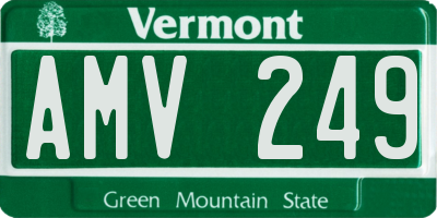 VT license plate AMV249