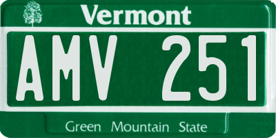 VT license plate AMV251