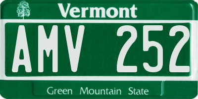 VT license plate AMV252