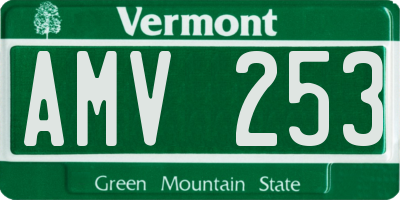 VT license plate AMV253