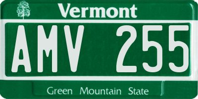 VT license plate AMV255