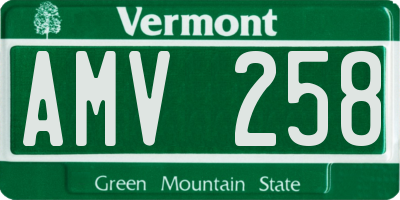 VT license plate AMV258
