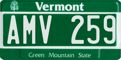 VT license plate AMV259