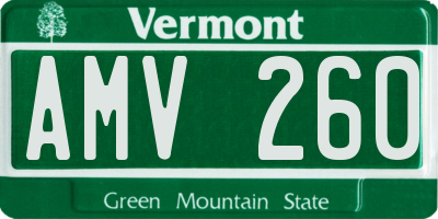 VT license plate AMV260