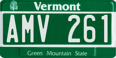 VT license plate AMV261