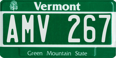 VT license plate AMV267