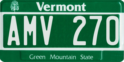 VT license plate AMV270