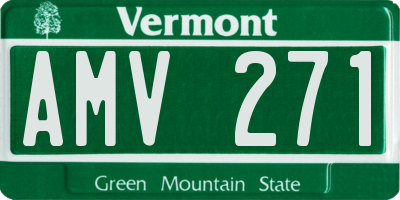 VT license plate AMV271