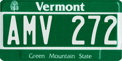 VT license plate AMV272