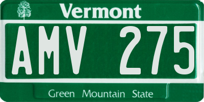 VT license plate AMV275