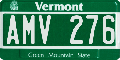 VT license plate AMV276