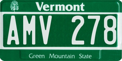 VT license plate AMV278