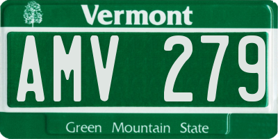 VT license plate AMV279