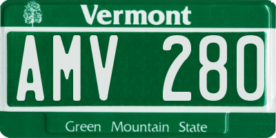 VT license plate AMV280