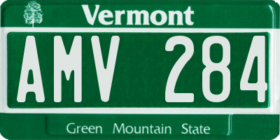 VT license plate AMV284