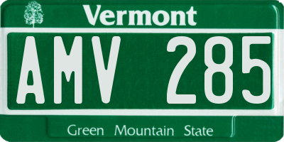 VT license plate AMV285