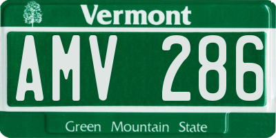 VT license plate AMV286