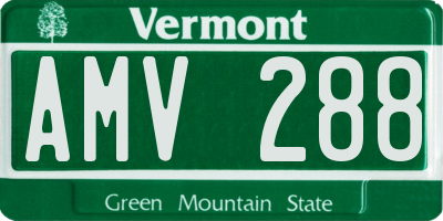 VT license plate AMV288