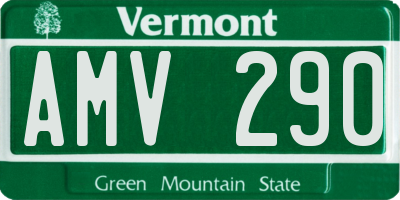 VT license plate AMV290