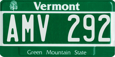 VT license plate AMV292