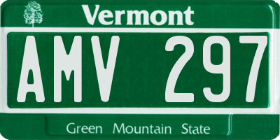VT license plate AMV297
