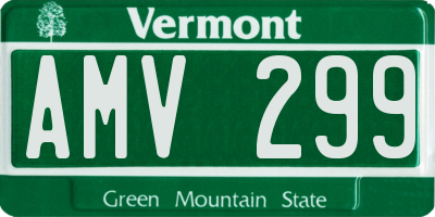 VT license plate AMV299