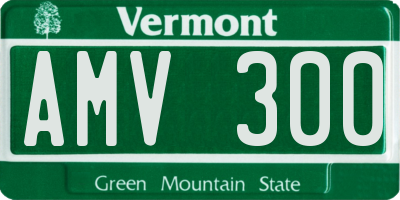 VT license plate AMV300