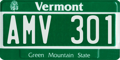 VT license plate AMV301