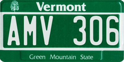 VT license plate AMV306