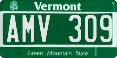 VT license plate AMV309