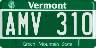 VT license plate AMV310