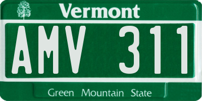 VT license plate AMV311