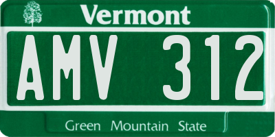 VT license plate AMV312