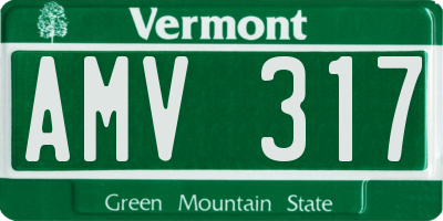 VT license plate AMV317