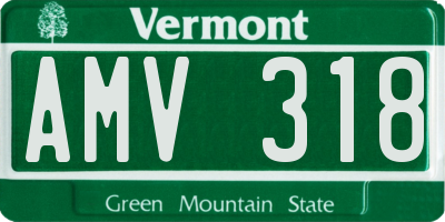 VT license plate AMV318