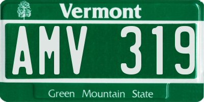 VT license plate AMV319