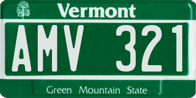 VT license plate AMV321