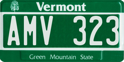 VT license plate AMV323