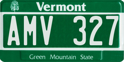 VT license plate AMV327