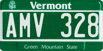 VT license plate AMV328