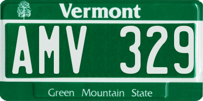 VT license plate AMV329