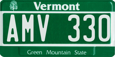 VT license plate AMV330
