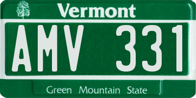 VT license plate AMV331