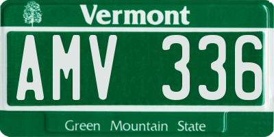 VT license plate AMV336