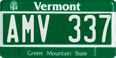 VT license plate AMV337
