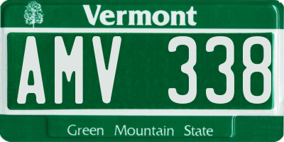 VT license plate AMV338