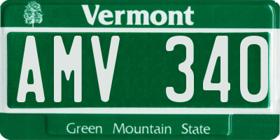 VT license plate AMV340