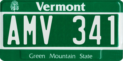 VT license plate AMV341